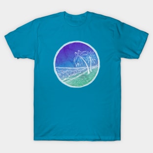 Beach and Palm Trees Batik style T-Shirt